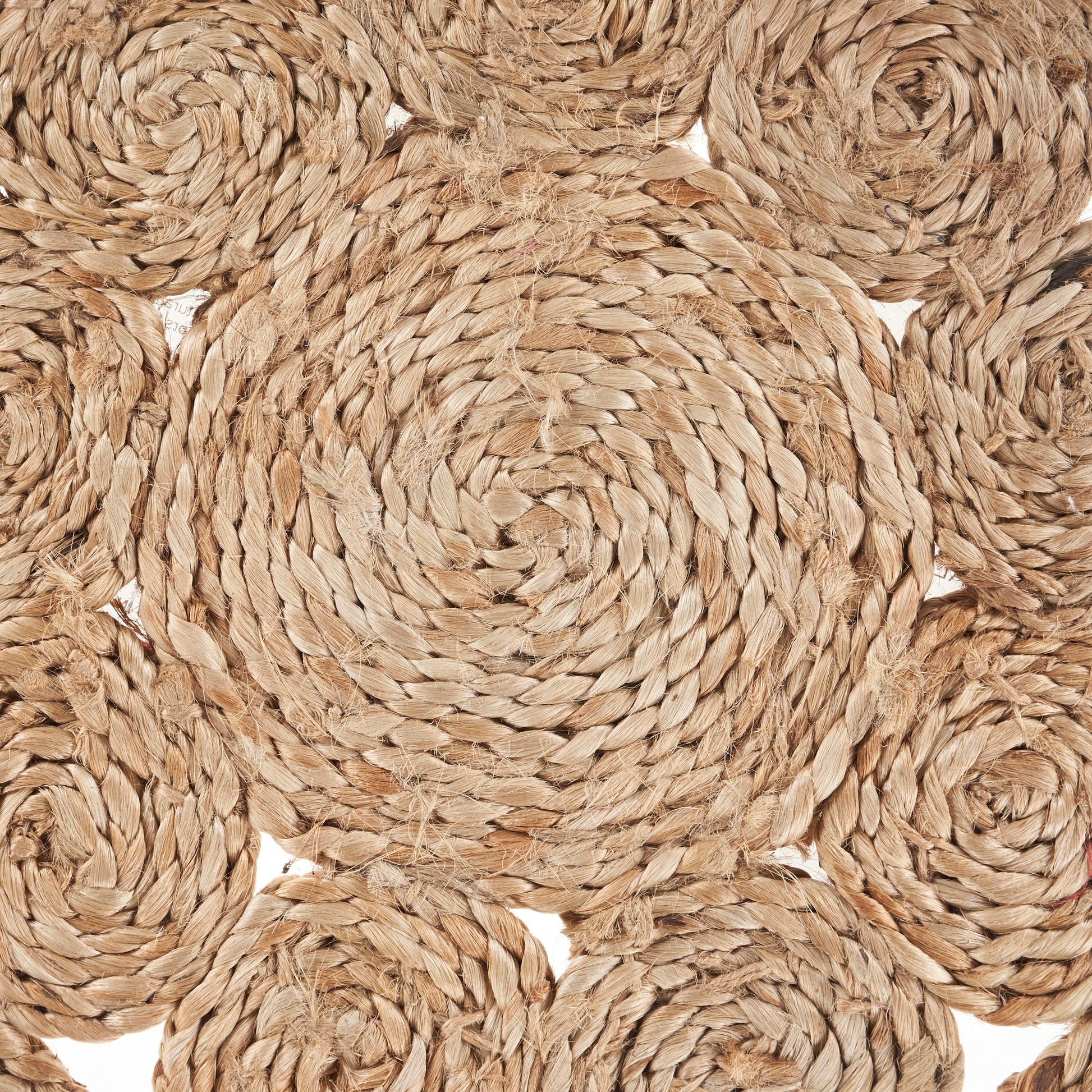 15" Set of Two Natural Braided Jute Round Placemats-Dining Linens-DECOROLALA