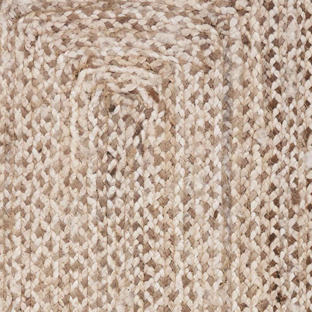 80" Brown Ivory And Natural Braided Jute Table Runner-Dining Linens-DECOROLALA