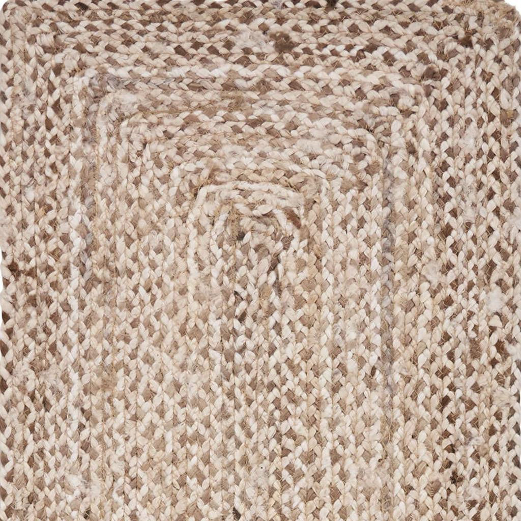 80" Brown Ivory And Natural Braided Jute Table Runner-Dining Linens-DECOROLALA