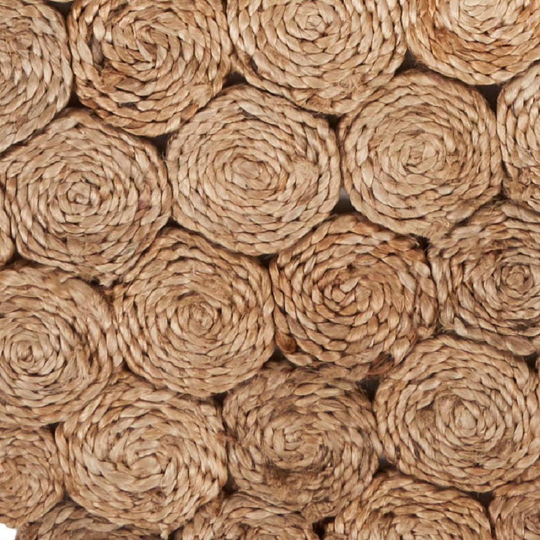 80" Natural Geometric Circles Scalloped Shape Jute Table Runner-Dining Linens-DECOROLALA