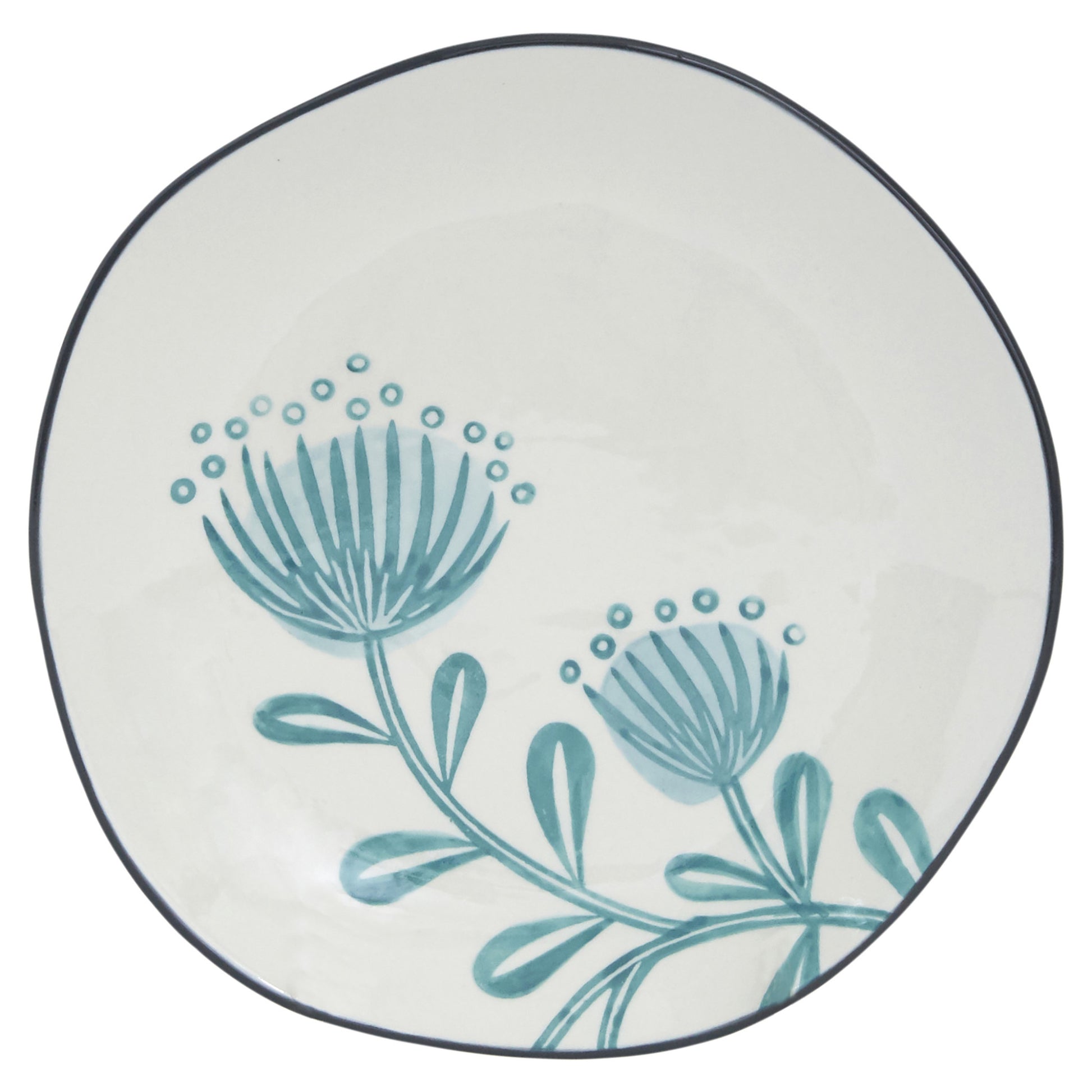 Blue and White Sixteen Piece Round Floral Ceramic Service For Four Dinnerware Set-3