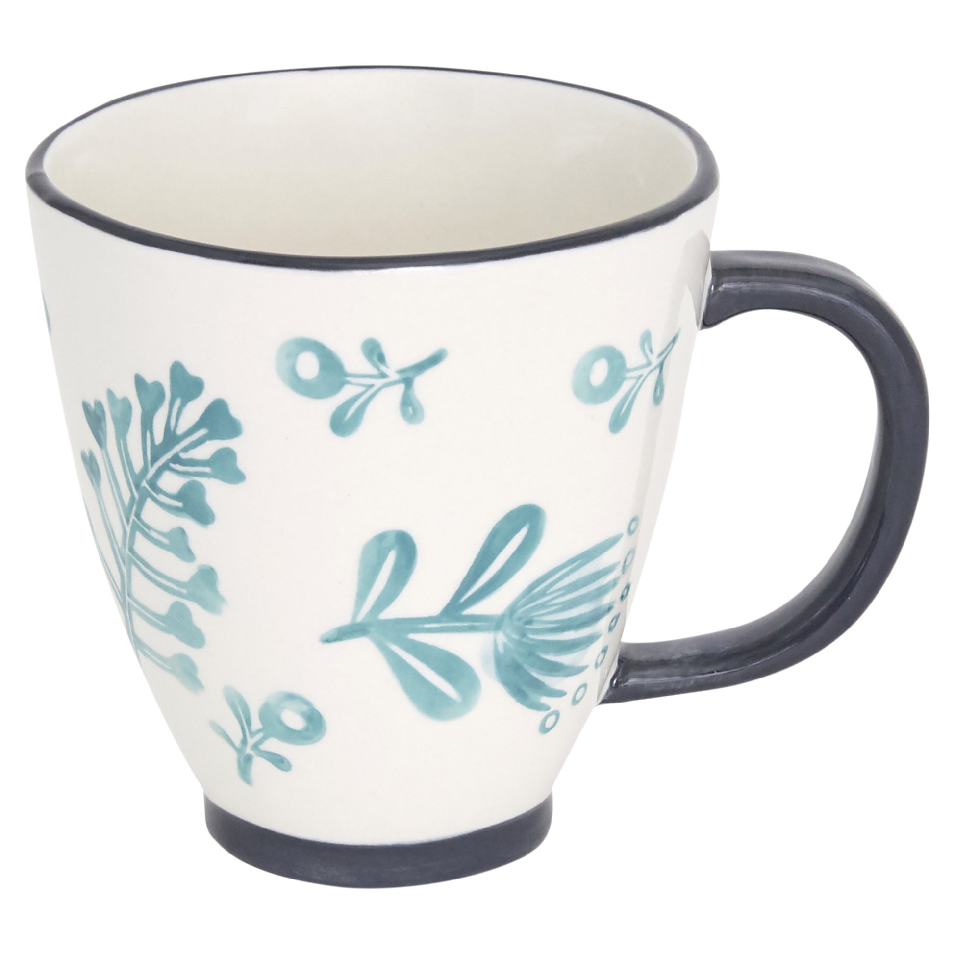 Blue and White Sixteen Piece Round Floral Ceramic Service For Four Dinnerware Set-5
