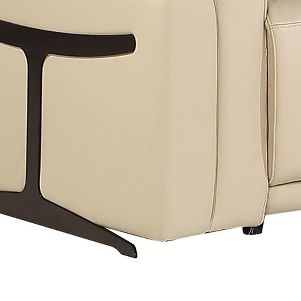 Beige Italian Leather Modular L Shaped Seven Piece Corner Sectional With Console-Sectionals-DECOROLALA