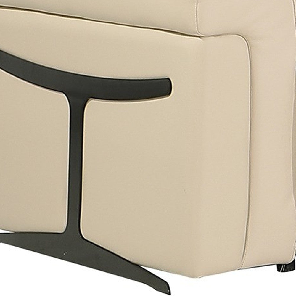 Beige Italian Leather Modular L Shaped Eight Piece Corner Sectional With Console-Sectionals-DECOROLALA