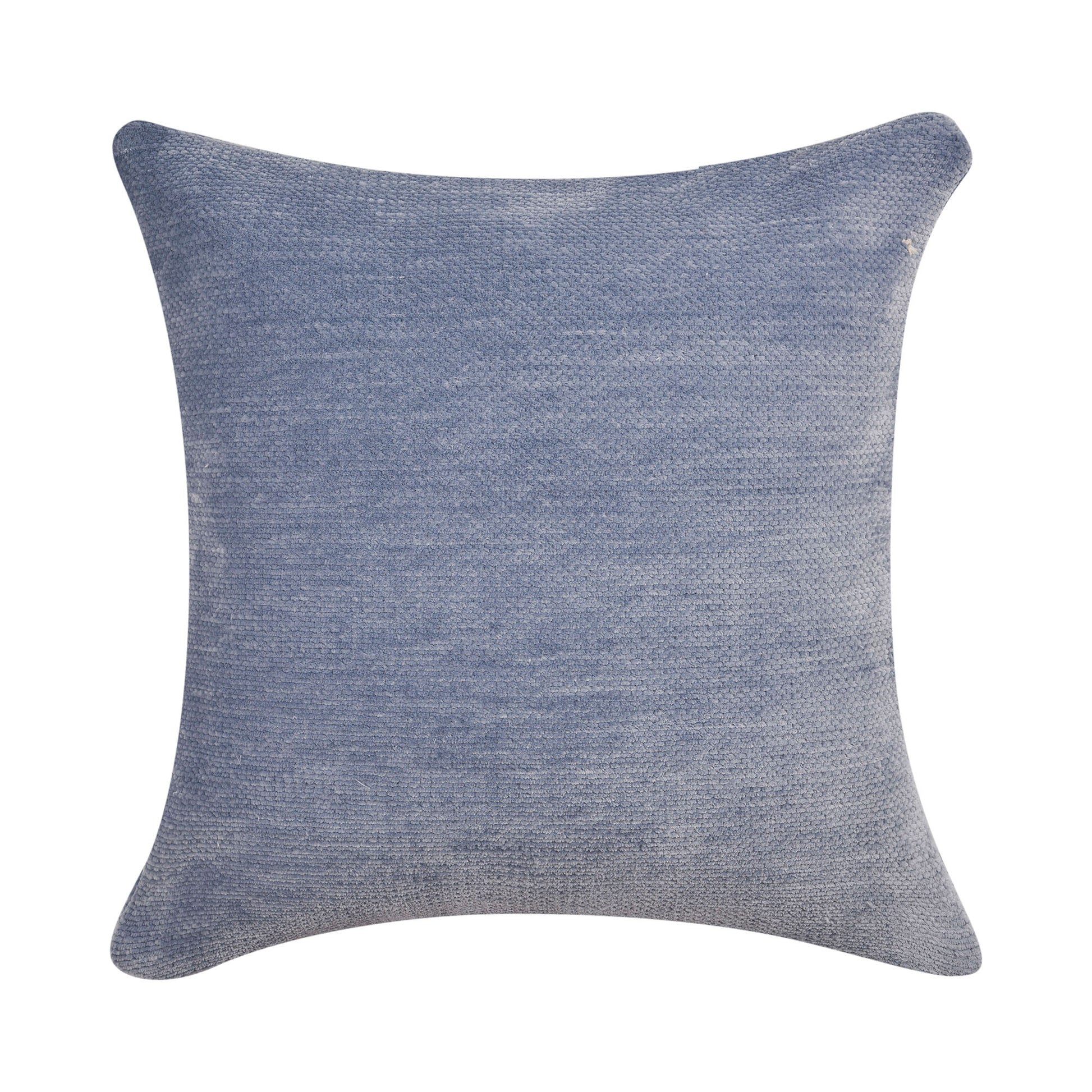 20" X 20" Blue Chenille Zippered Pillow-0