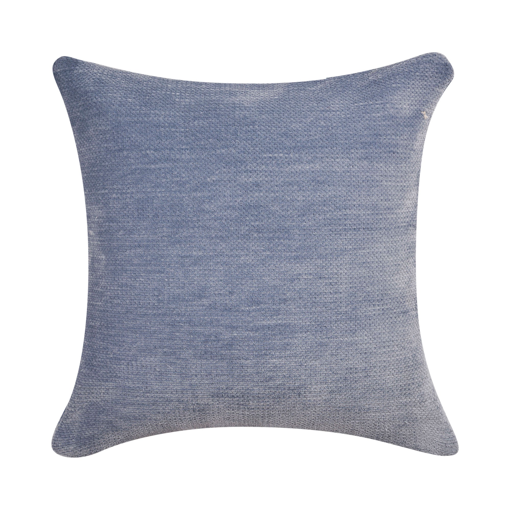 20" X 20" Blue Chenille Zippered Pillow-0