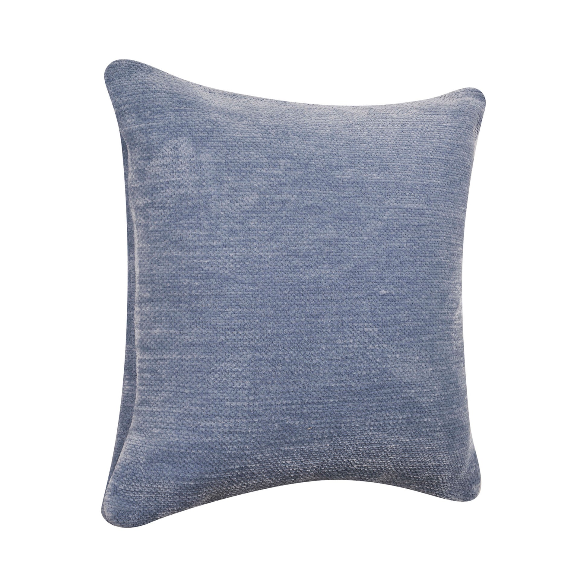 20" X 20" Blue Chenille Zippered Pillow-3
