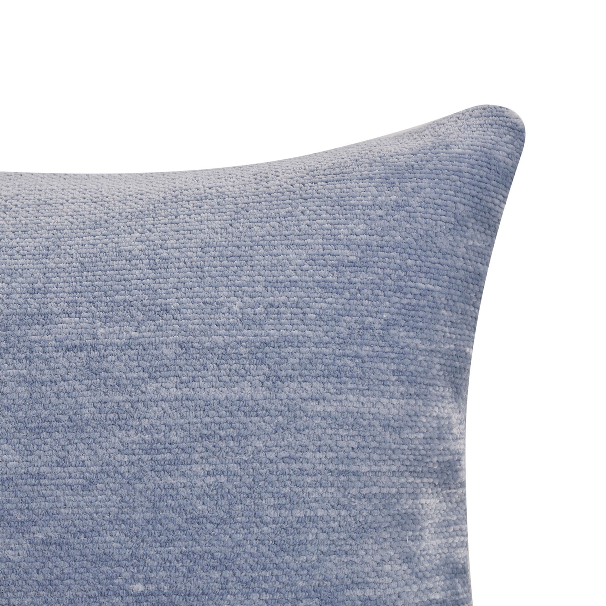20" X 20" Blue Chenille Zippered Pillow-6