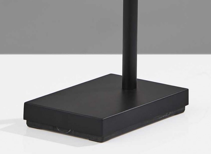 54" Black And Gold Metal LED Task Floor Lamp With Gold Metal Empire Shade-Floor Lamps-DECOROLALA