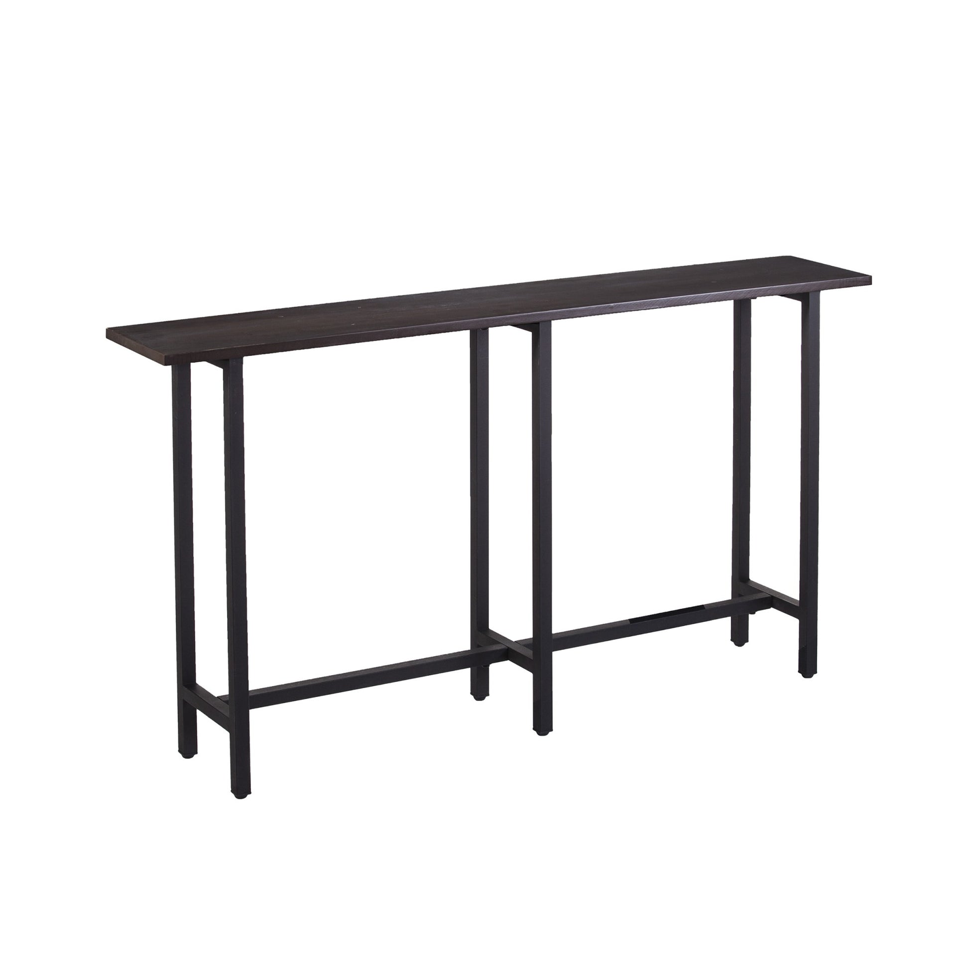 54" Espresso and Black Frame Console Table-Console Tables-DECOROLALA
