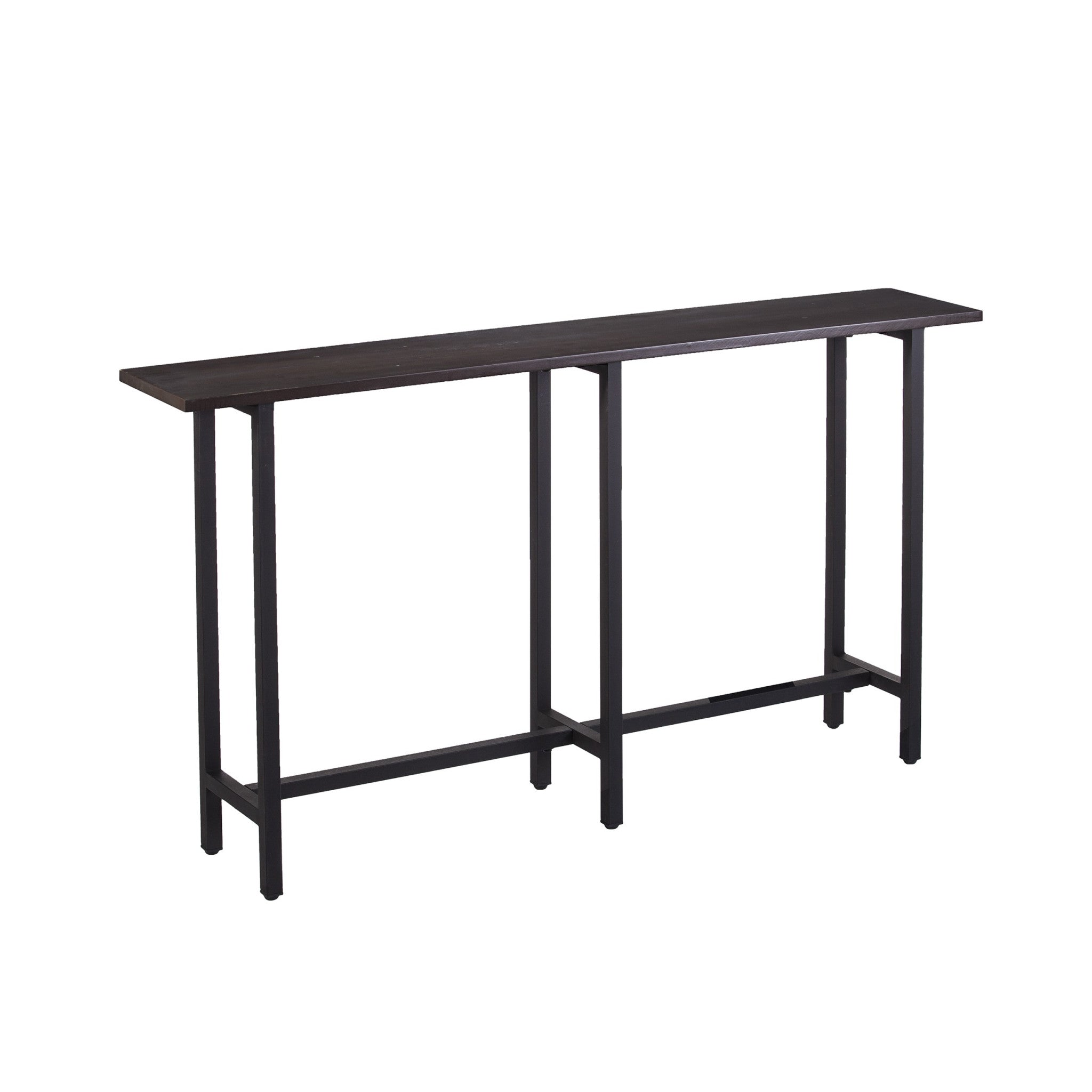 54" Espresso and Black Frame Console Table-Console Tables-DECOROLALA