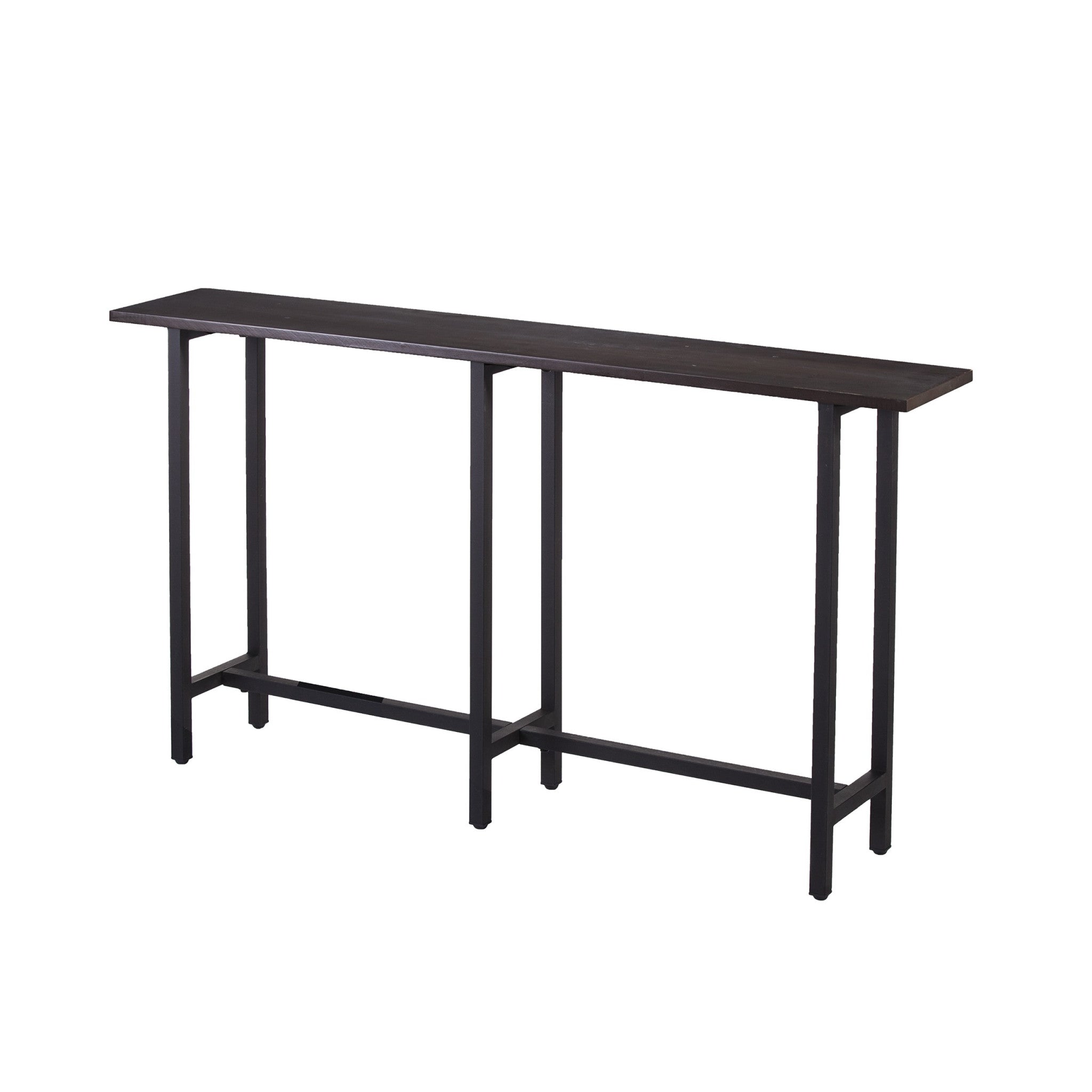 54" Espresso and Black Frame Console Table-Console Tables-DECOROLALA