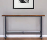 54" Espresso and Black Frame Console Table-Console Tables-DECOROLALA