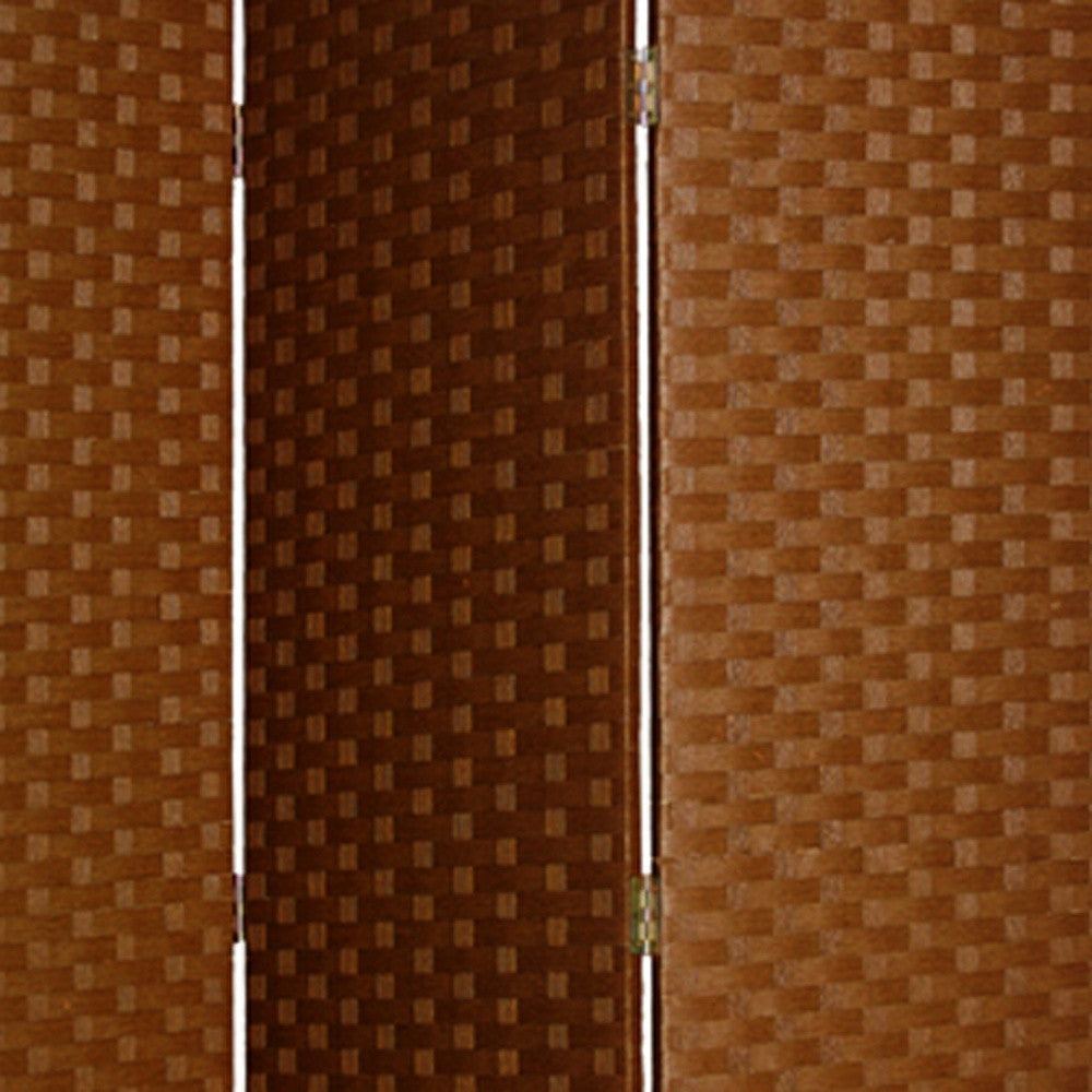 54" X 72" Dark Brown Wood 3 Panel Screen-Room Dividers-DECOROLALA