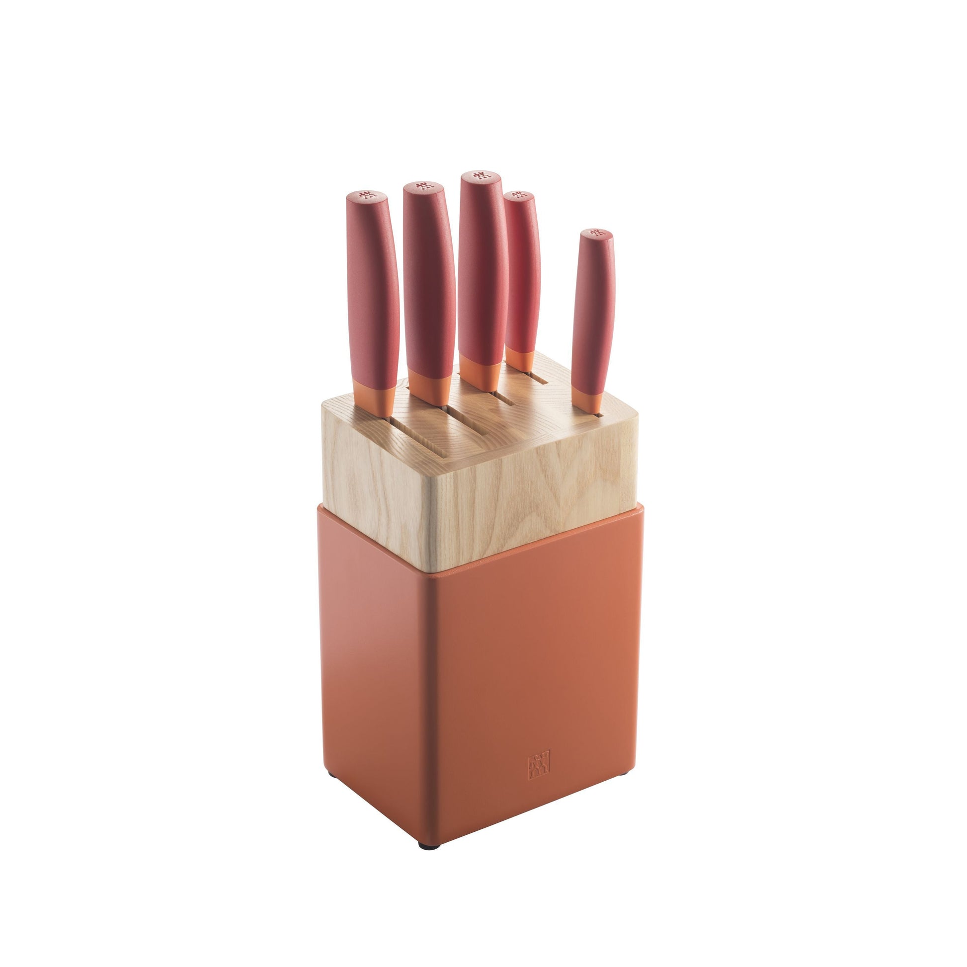 ZWILLING Now S 6 Piece Knife Block Set, Orange-Red-DECOROLALA