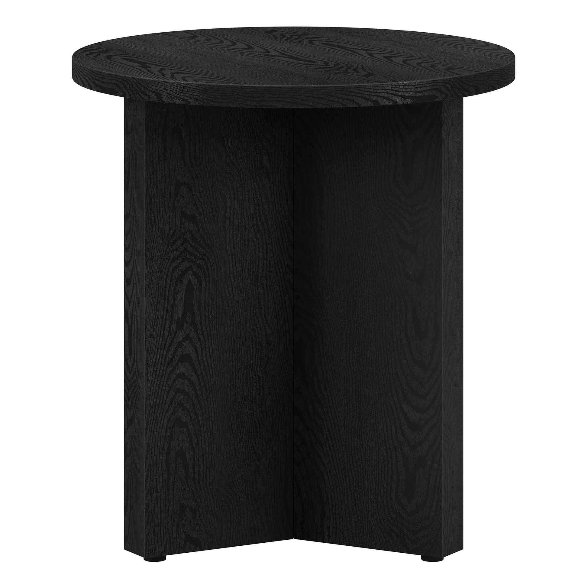 22" Black Wood Round End Table-End-Side Tables-DECOROLALA