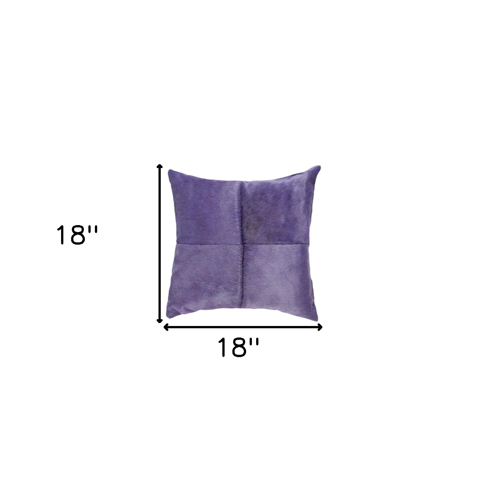 Set of Two 18" Purple Cowhide Throw Pillows-6