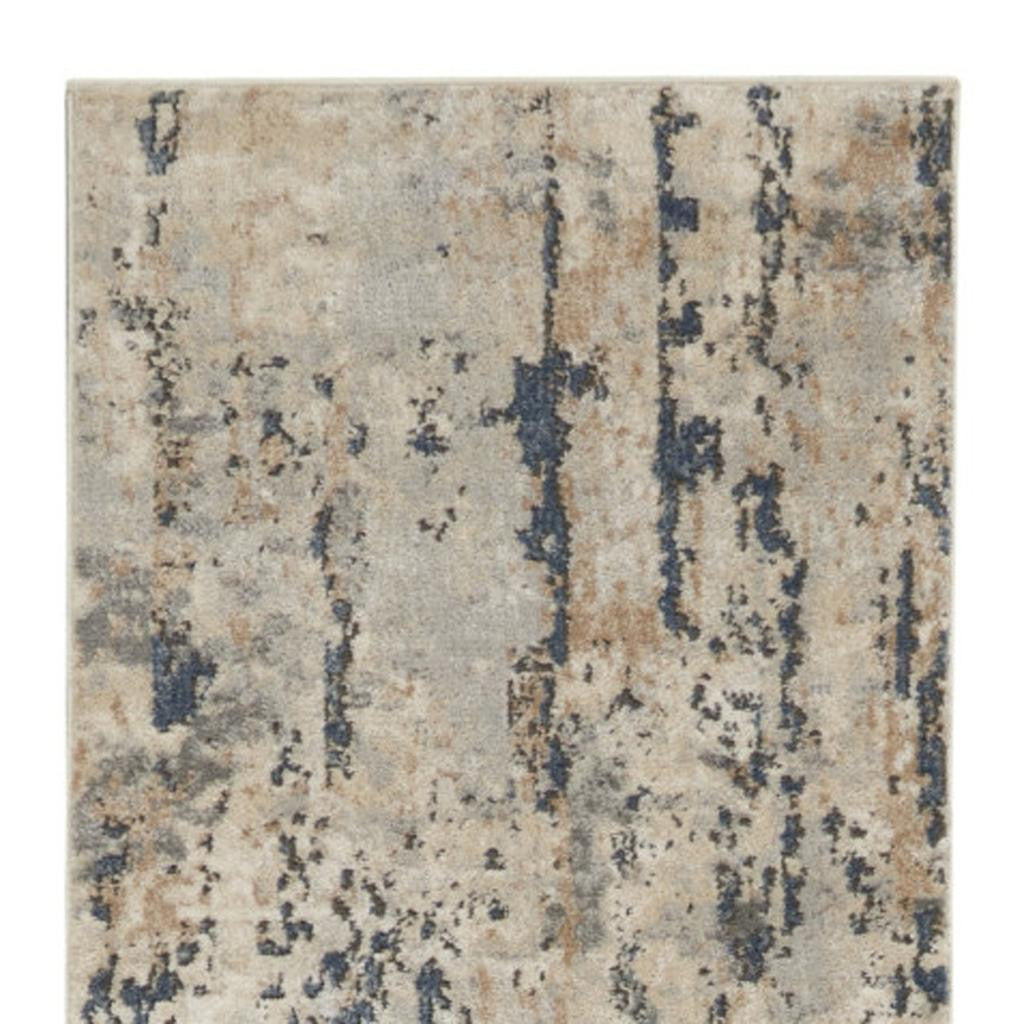 20' Beige And Gray Abstract Runner Rug-2