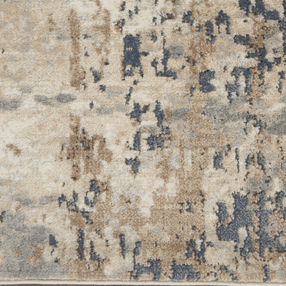 20' Beige And Gray Abstract Runner Rug-6