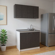 47" Black and White Wall mounted Accent Cabinet With Five Shelves-0
