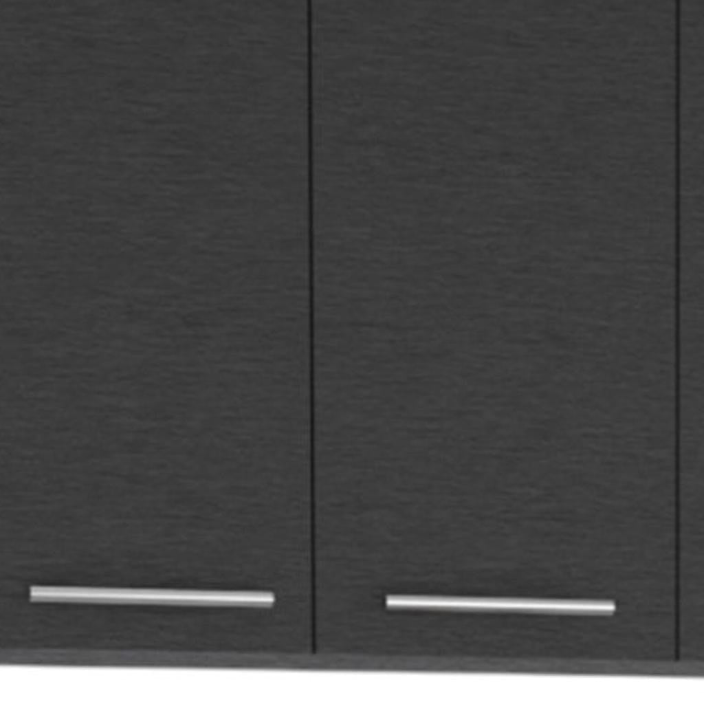 47" Black and White Wall mounted Accent Cabinet With Five Shelves-5