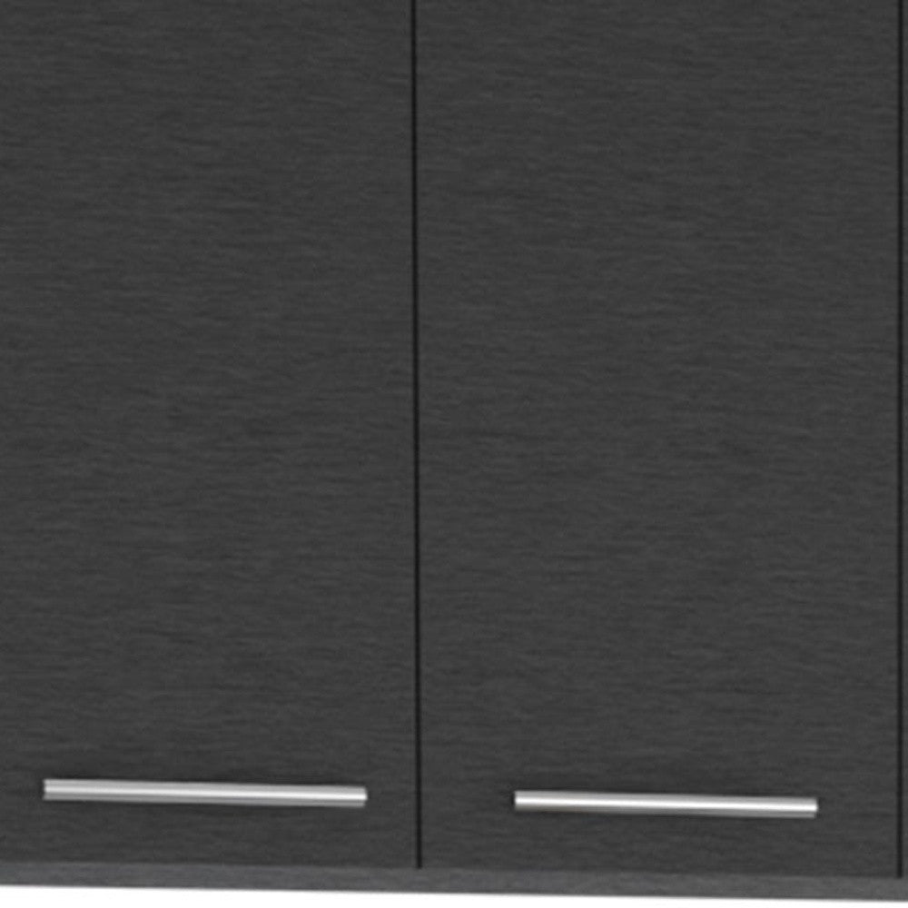 47" Black and White Wall mounted Accent Cabinet With Five Shelves-4