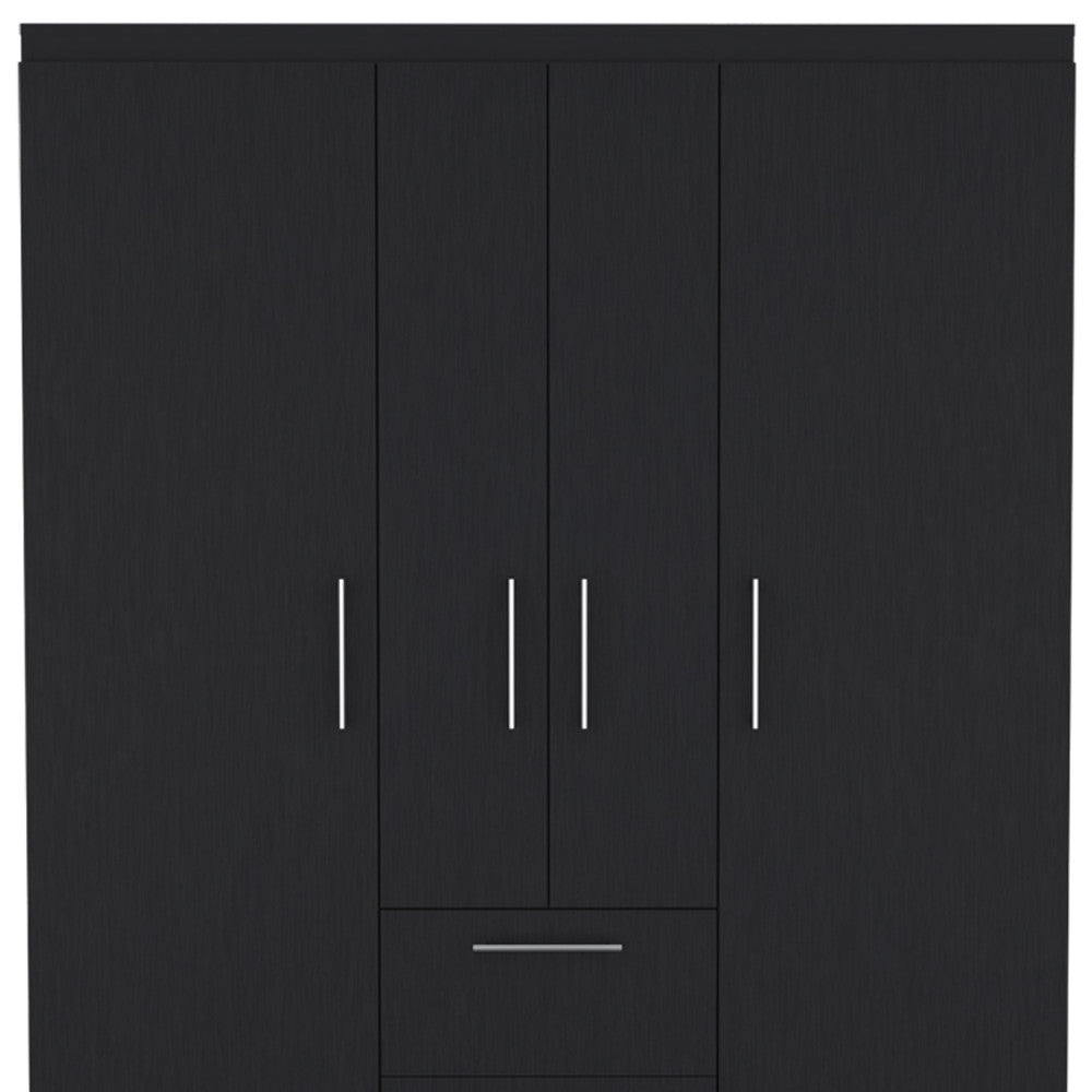 59" Black Two Drawer Combo Dresser-Dressers-DECOROLALA