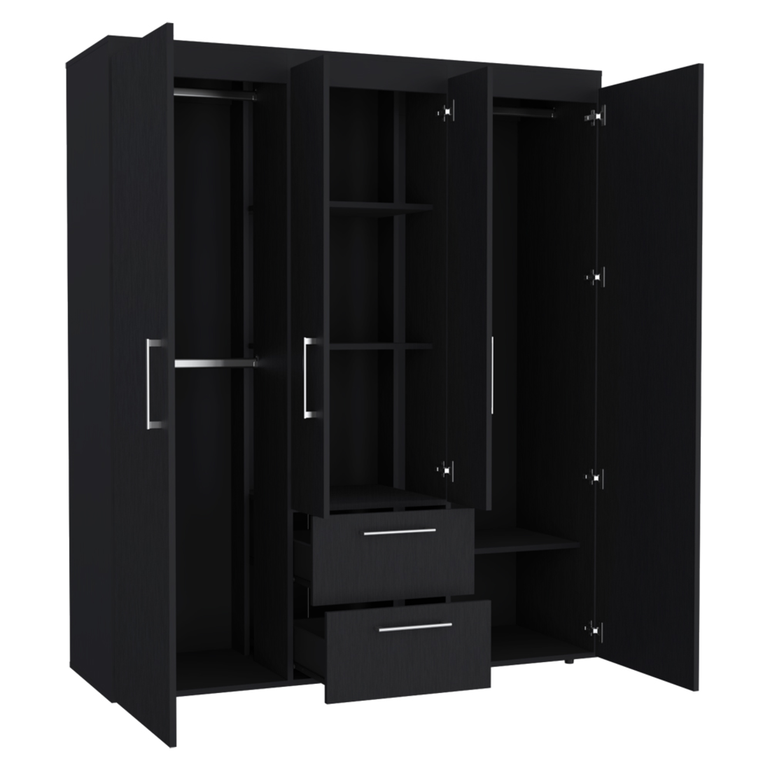 59" Black Two Drawer Combo Dresser-Dressers-DECOROLALA