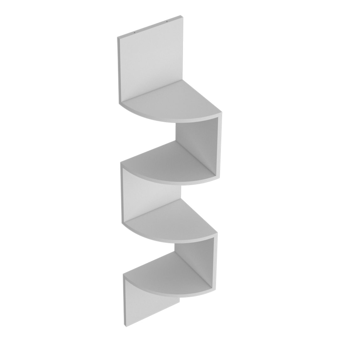 52" White Wood Wall Mounted Corner Shelf-Wall Mounted Shelves-DECOROLALA