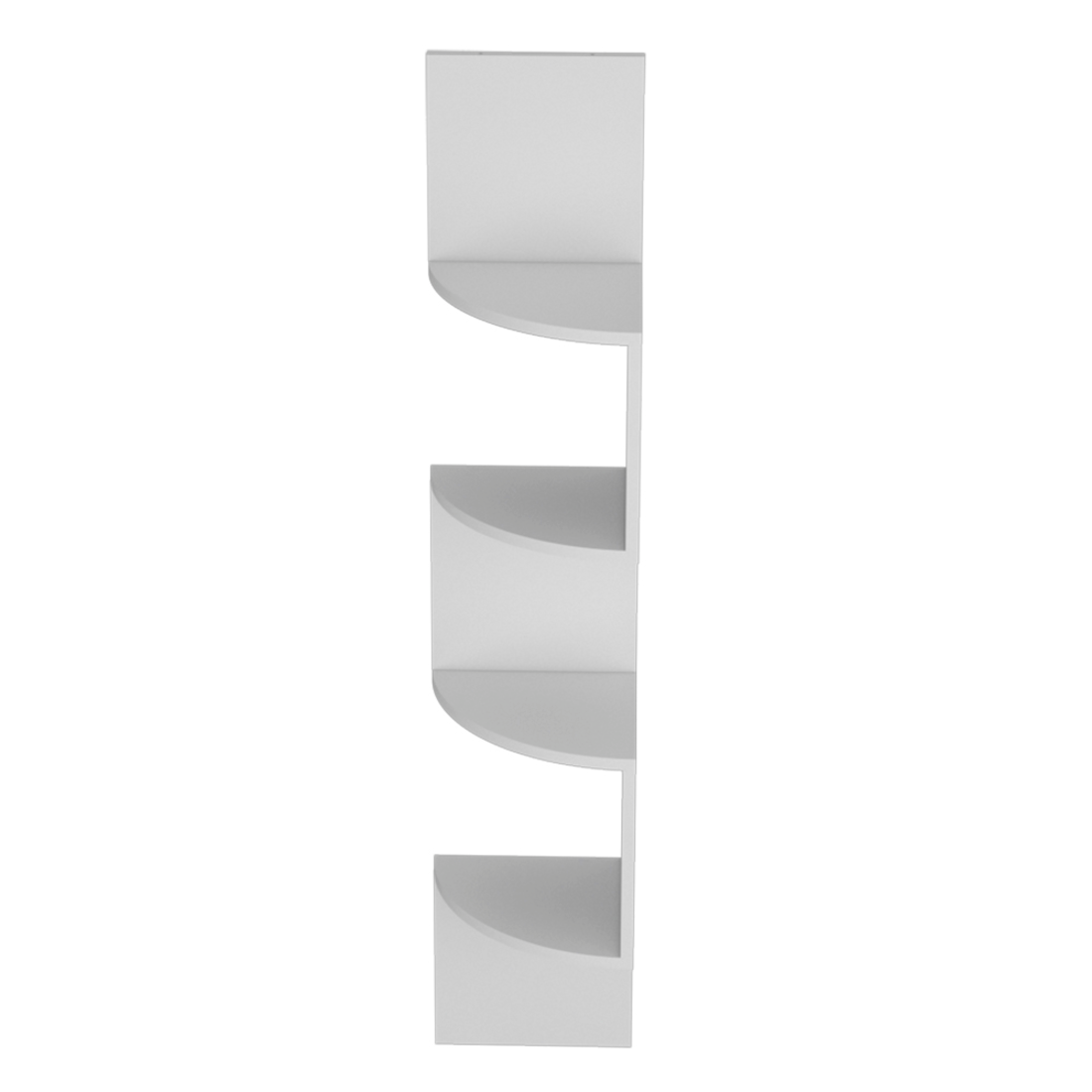 52" White Wood Wall Mounted Corner Shelf-Wall Mounted Shelves-DECOROLALA