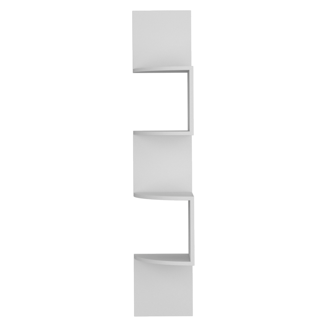 52" White Wood Wall Mounted Corner Shelf-Wall Mounted Shelves-DECOROLALA