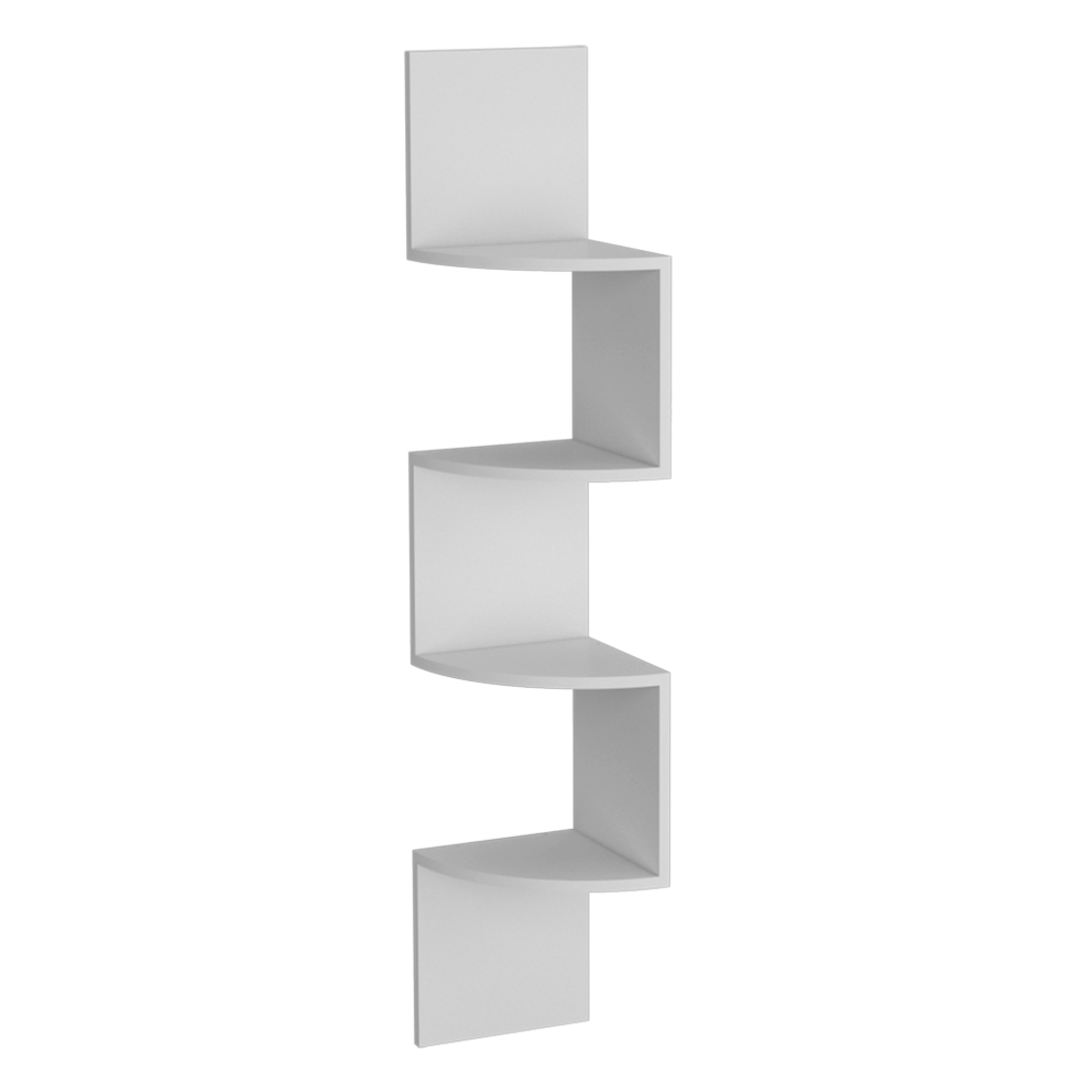 52" White Wood Wall Mounted Corner Shelf-Wall Mounted Shelves-DECOROLALA