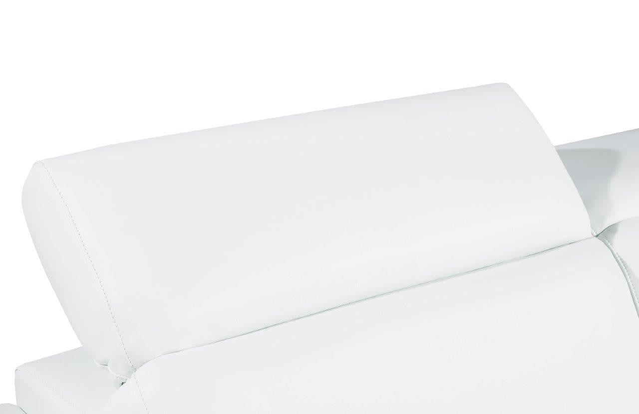 71" White And Silver Genuine Leather Love Seat-8