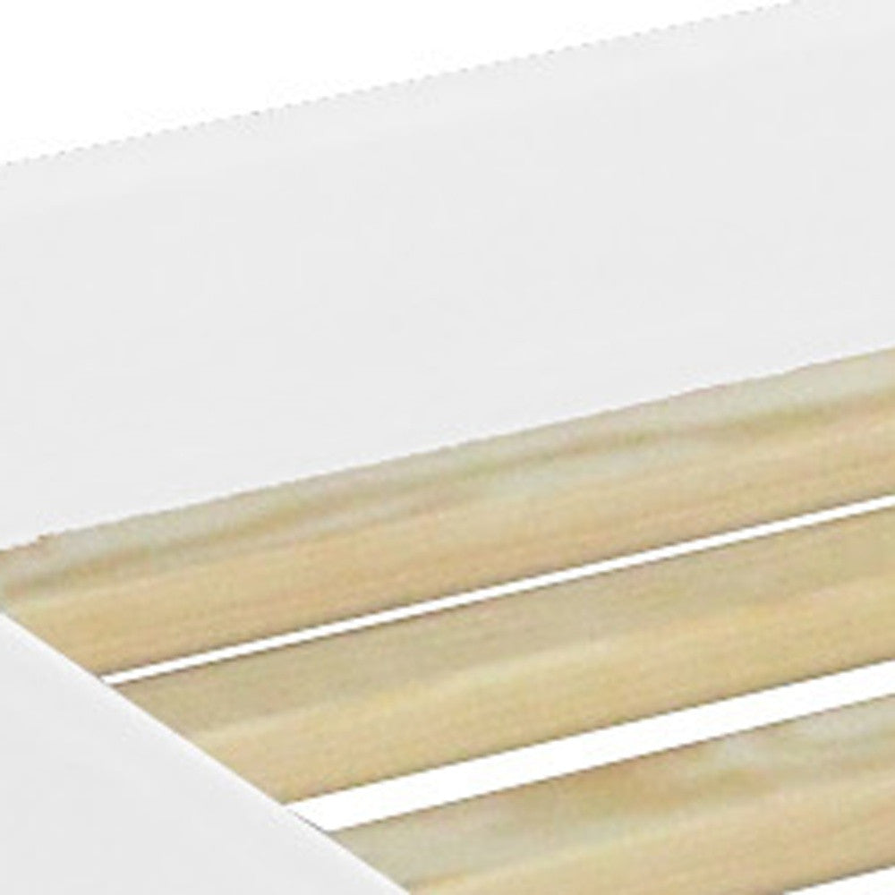 White Solid Wood Full Bed Frame-Standard Beds-DECOROLALA