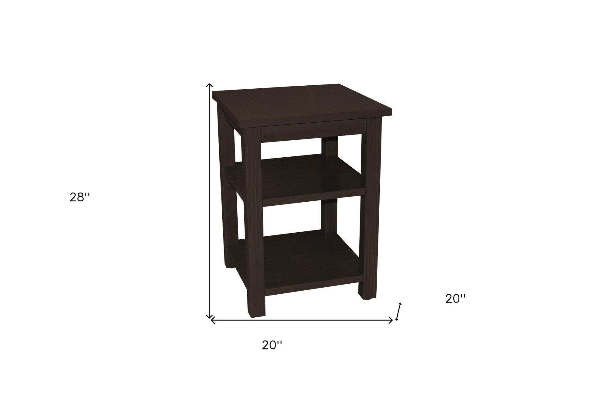 28" Brown Solid Wood Nightstand-Nightstands & Bedside Tables-DECOROLALA