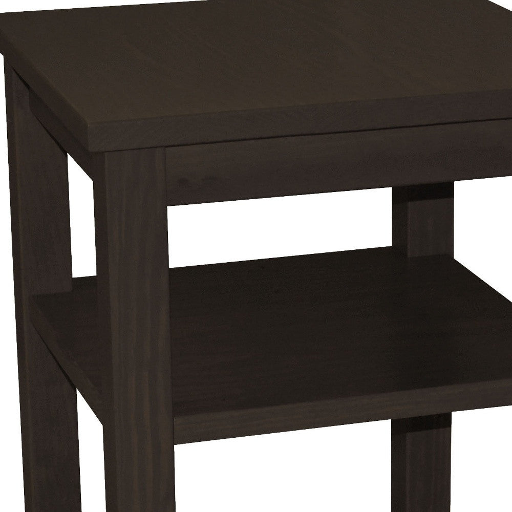28" Brown Solid Wood Nightstand-Nightstands & Bedside Tables-DECOROLALA