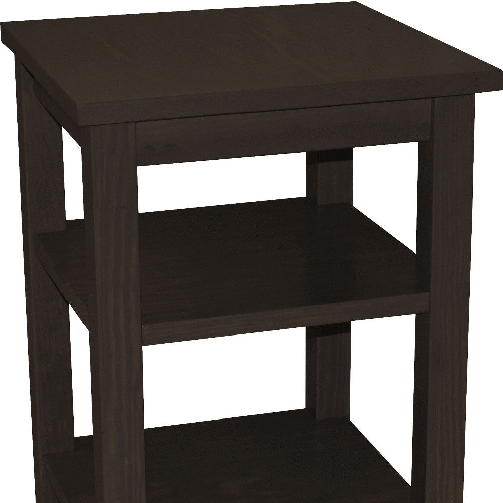 28" Brown Solid Wood Nightstand-Nightstands & Bedside Tables-DECOROLALA
