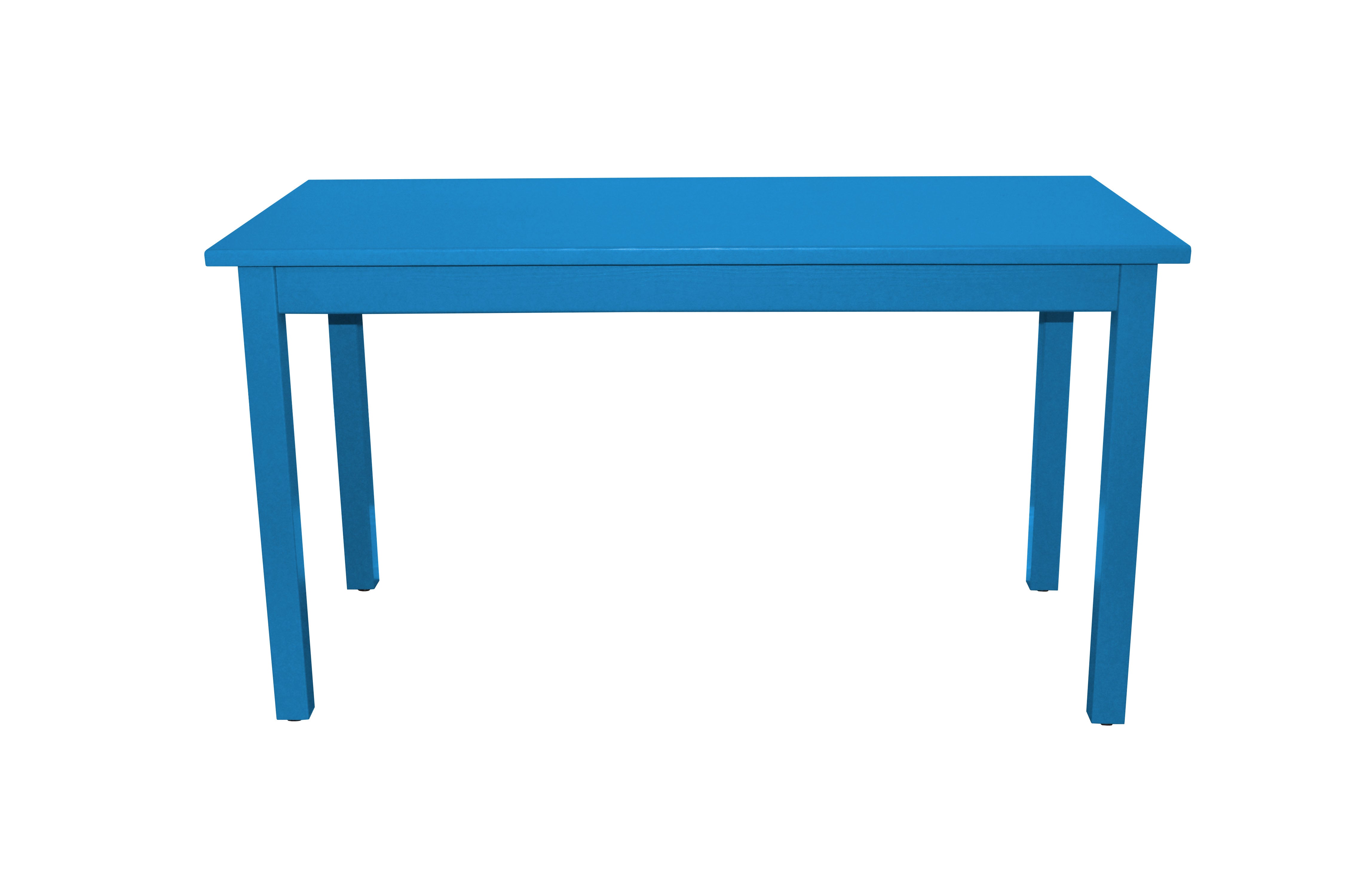 48" Caribbean Blue Solid Wood Dining Table-Dining Tables-DECOROLALA