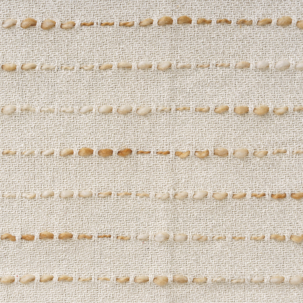 50" X 60" White And Brown Cotton Blend Woven Striped Throw Blanket with Fringe-Throws & Blankets-DECOROLALA