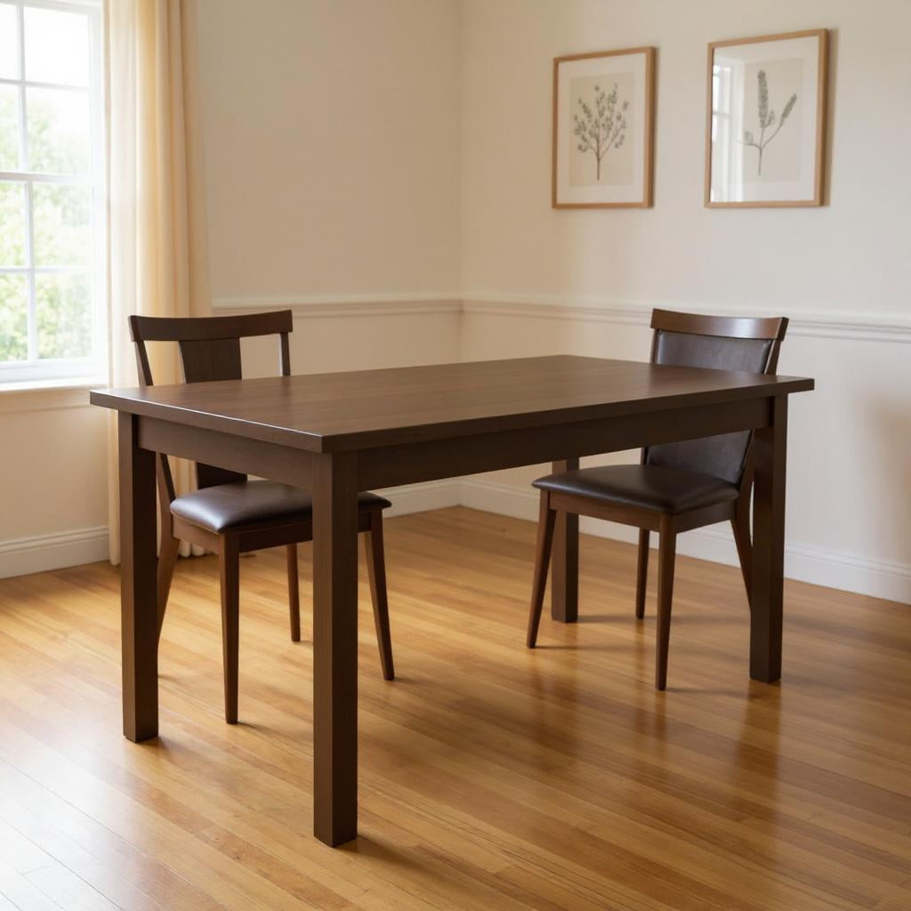 60" Coffee Solid Wood Dining Table-Dining Tables-DECOROLALA