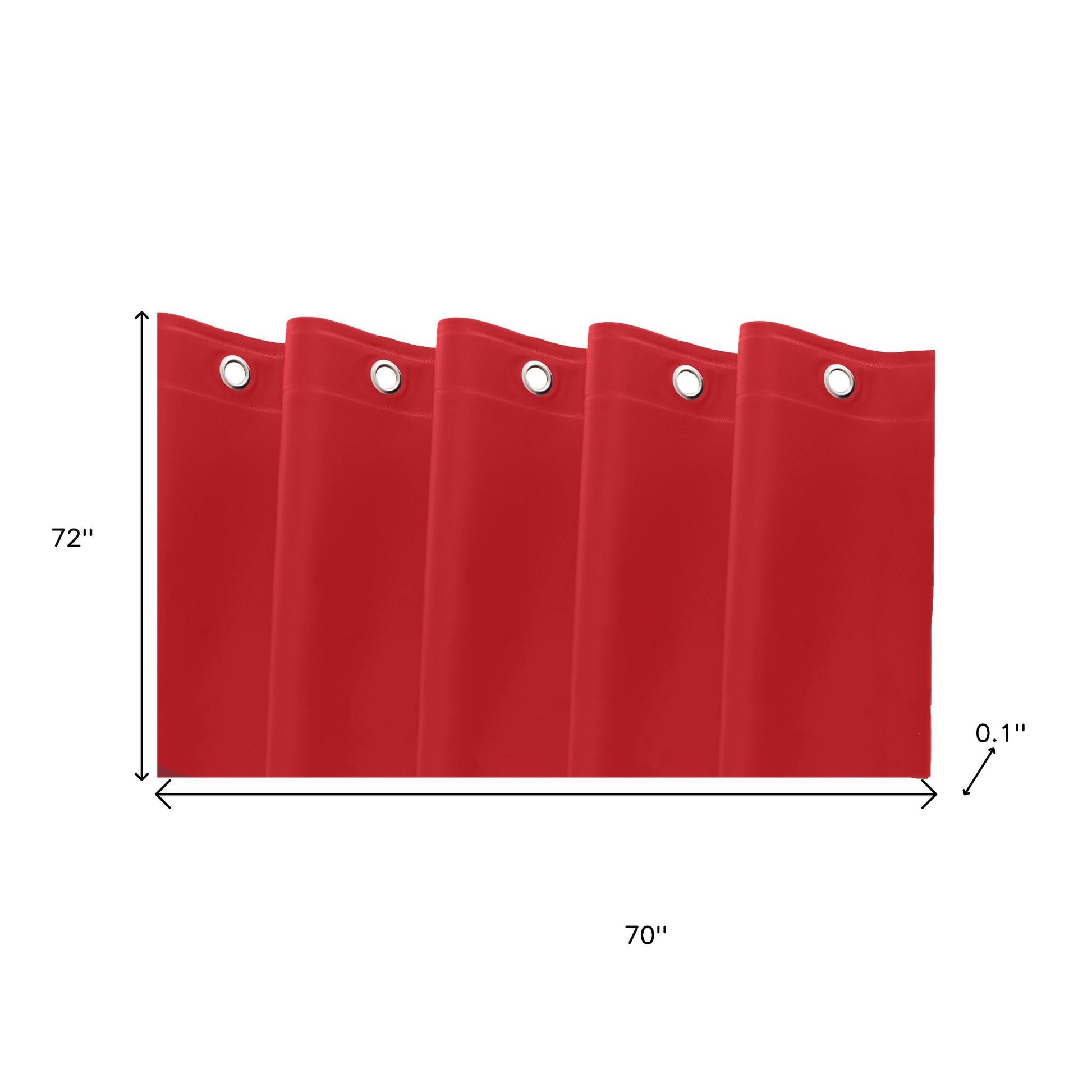 72" Red Vinyl Shower Curtain Liner-Shower Curtains-DECOROLALA