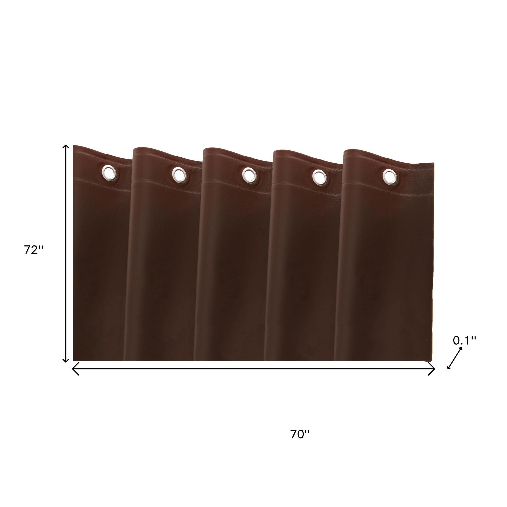 72" Dark Brown Vinyl Shower Curtain Liner-3
