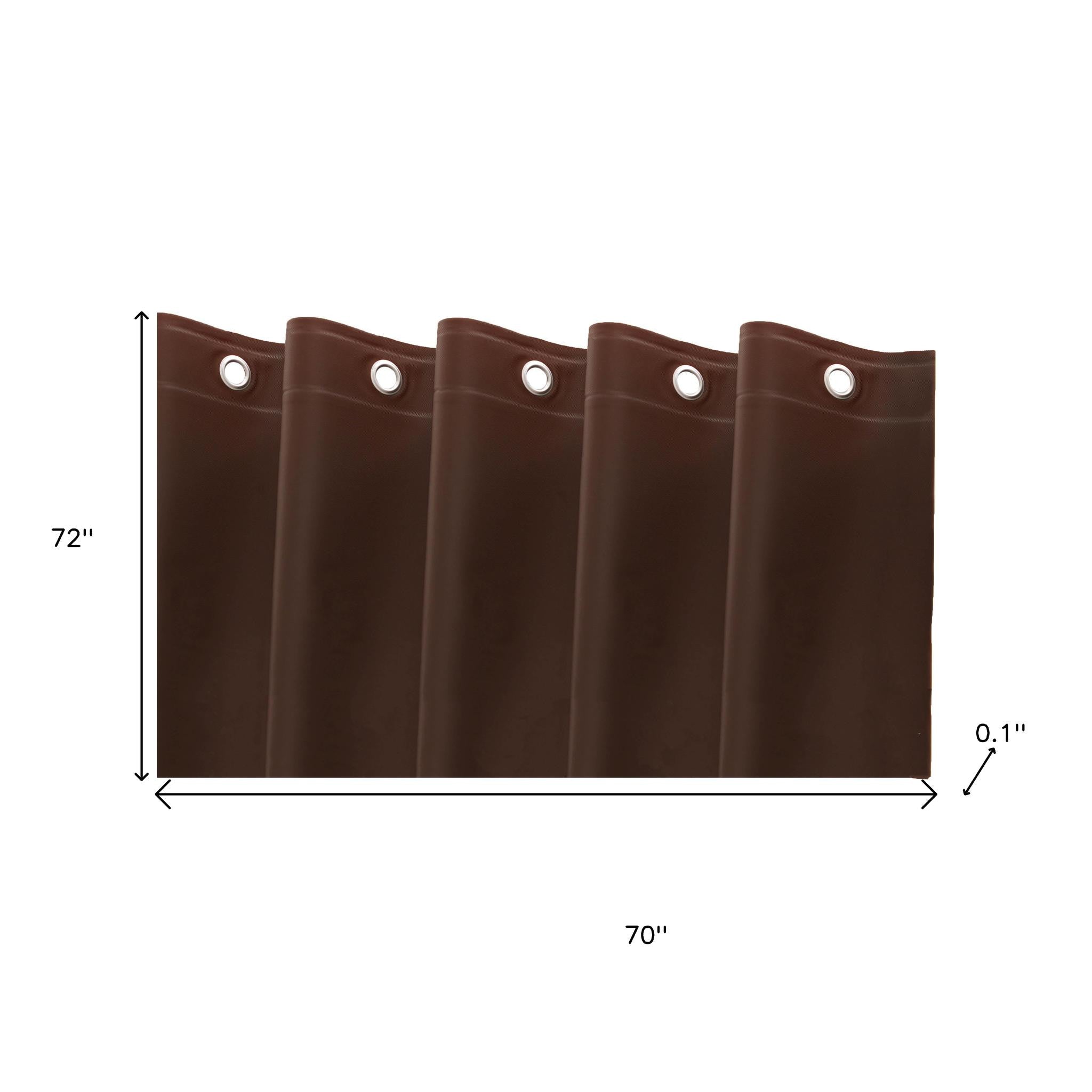 72" Dark Brown Vinyl Shower Curtain Liner-3