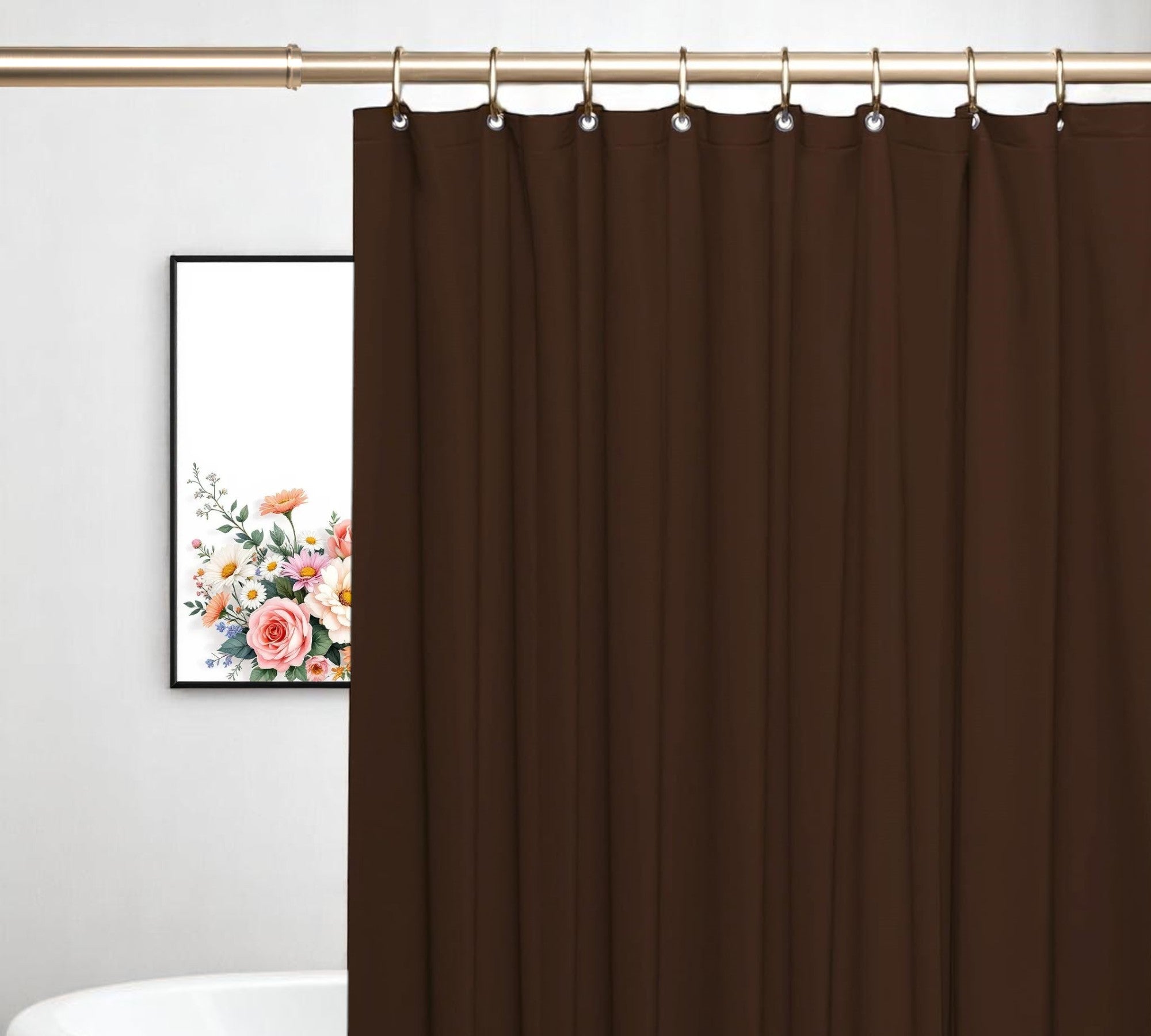 72" Dark Brown Vinyl Shower Curtain Liner-1