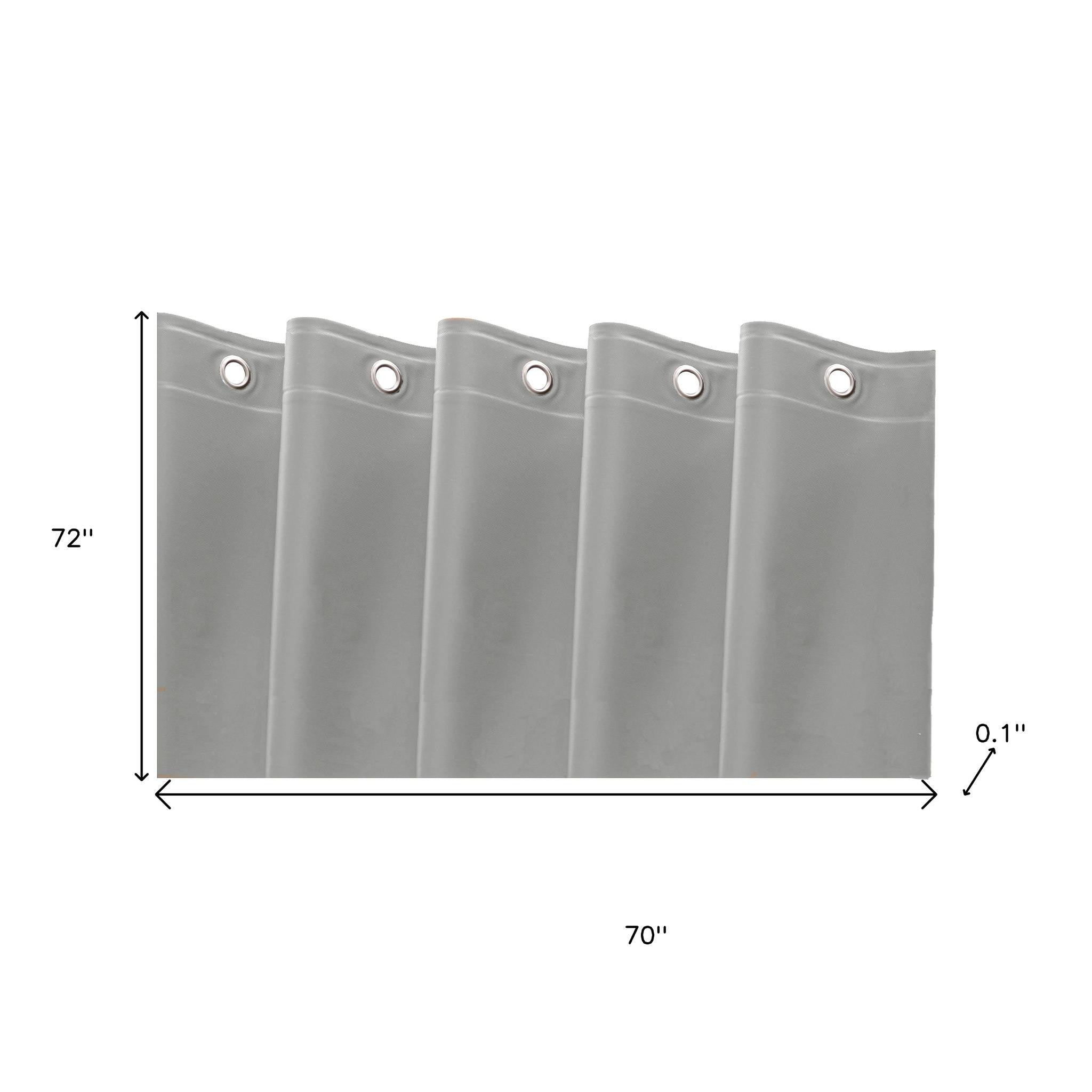 72" Silver Vinyl Shower Curtain Liner-4