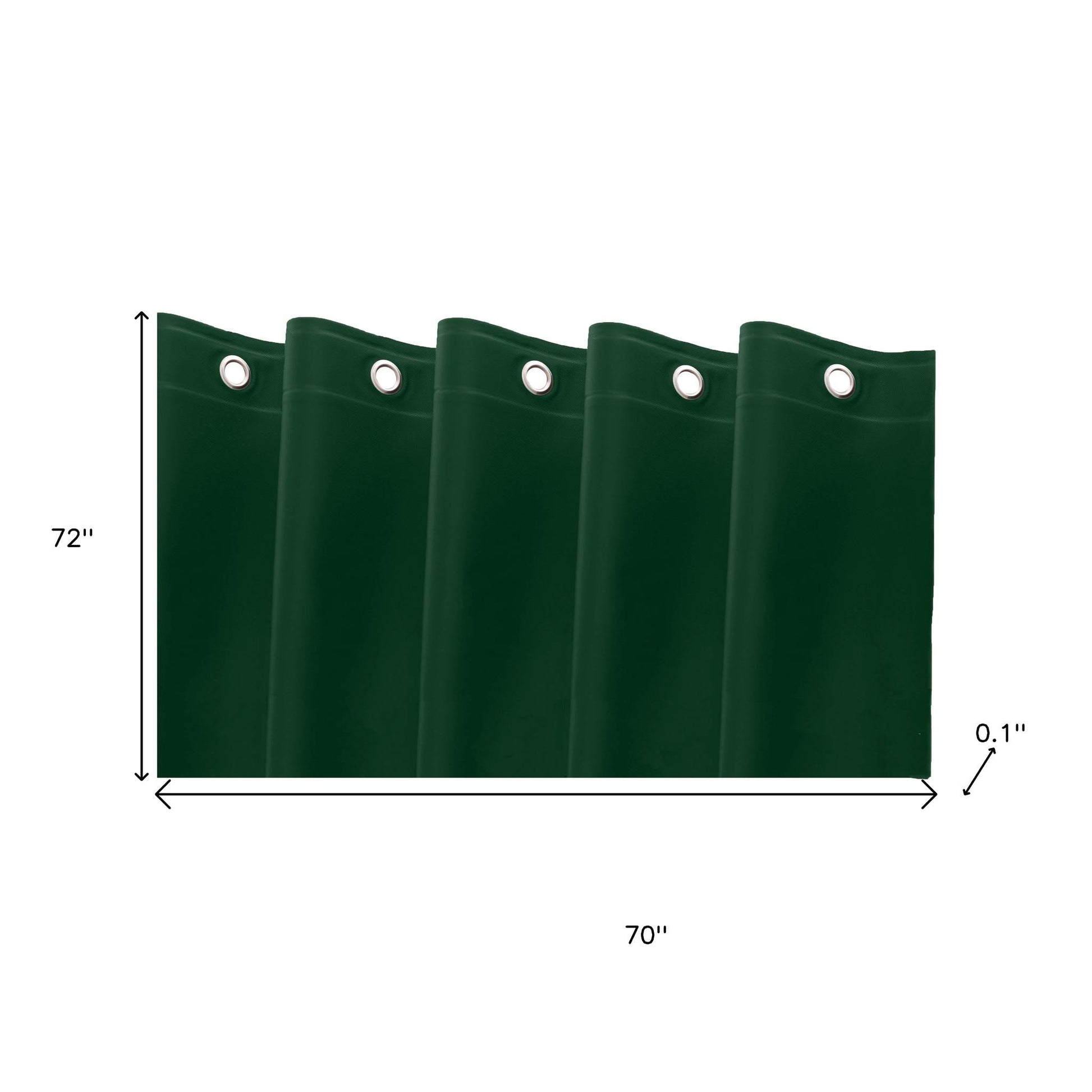 72" Dark Green Vinyl Shower Curtain Liner-3