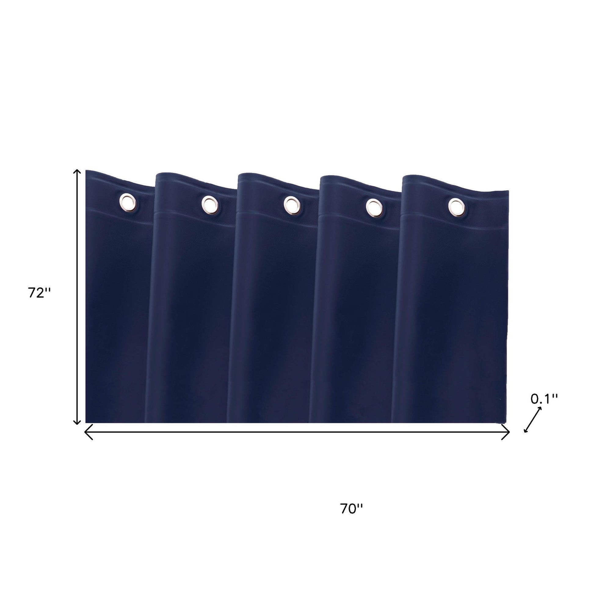 72" Navy Blue Vinyl Shower Curtain Liner-4