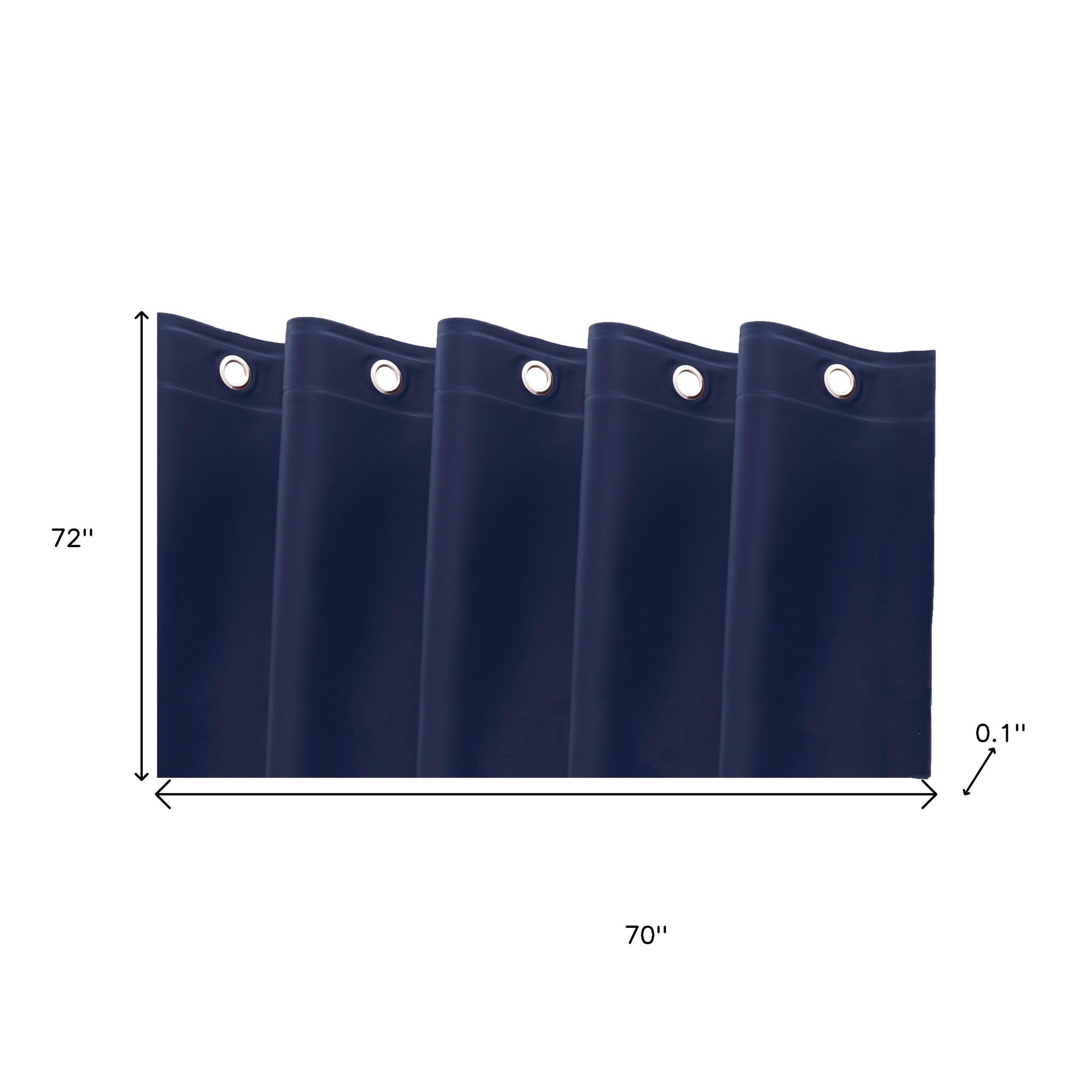 72" Navy Blue Vinyl Shower Curtain Liner-4
