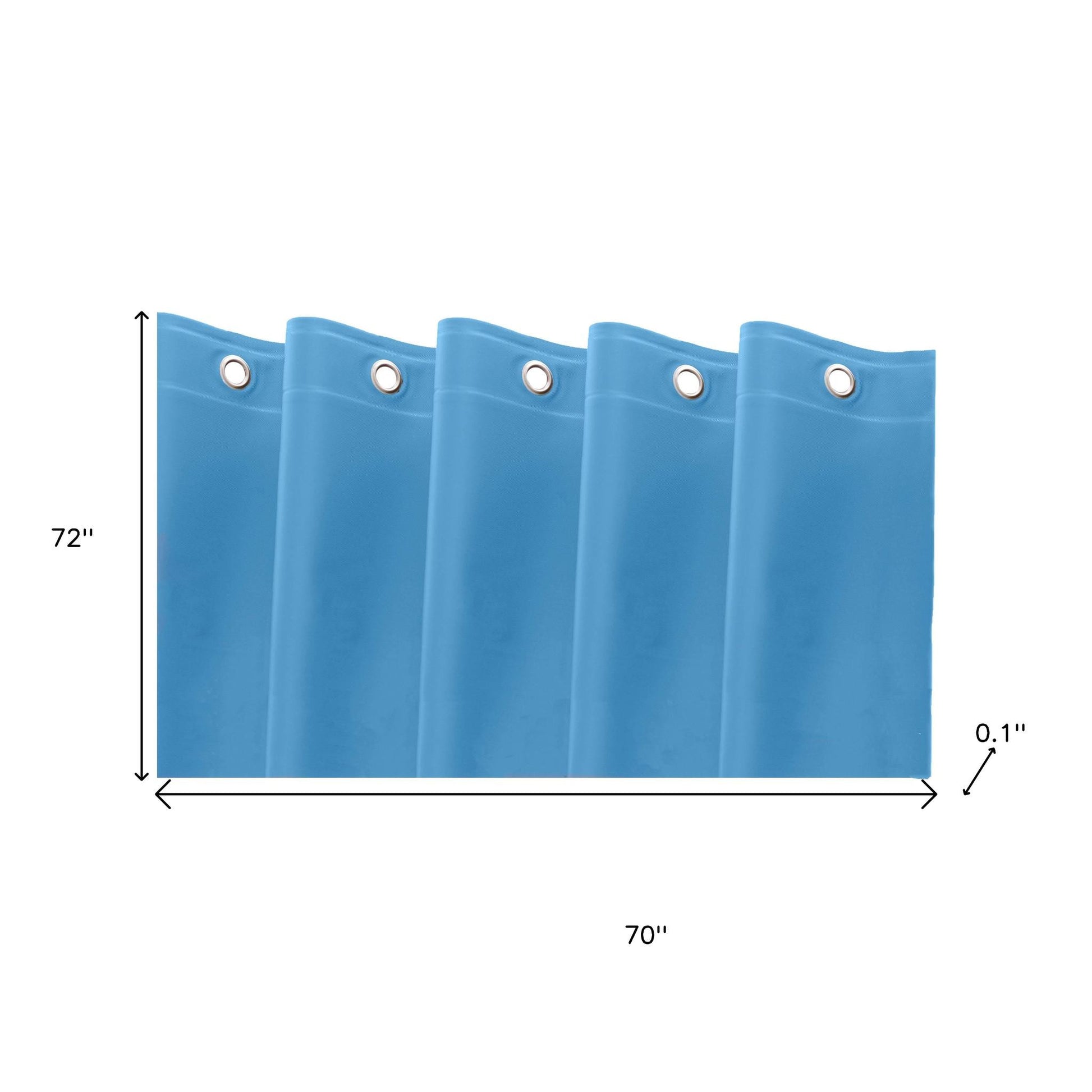 72" Sky Blue Vinyl Shower Curtain Liner-3