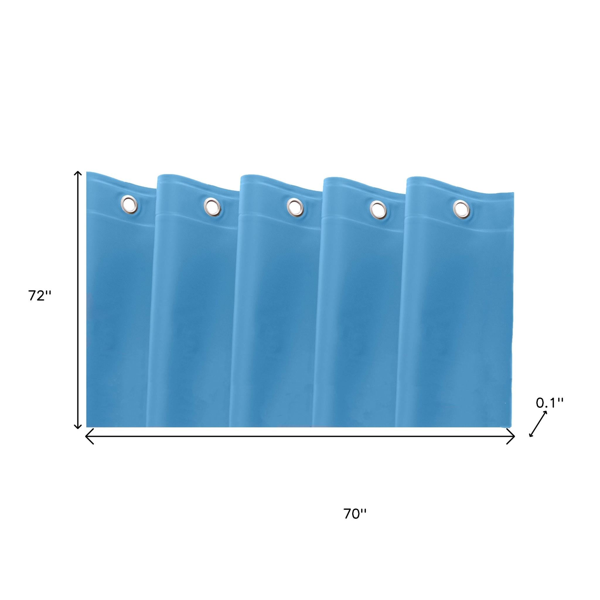 72" Sky Blue Vinyl Shower Curtain Liner-3